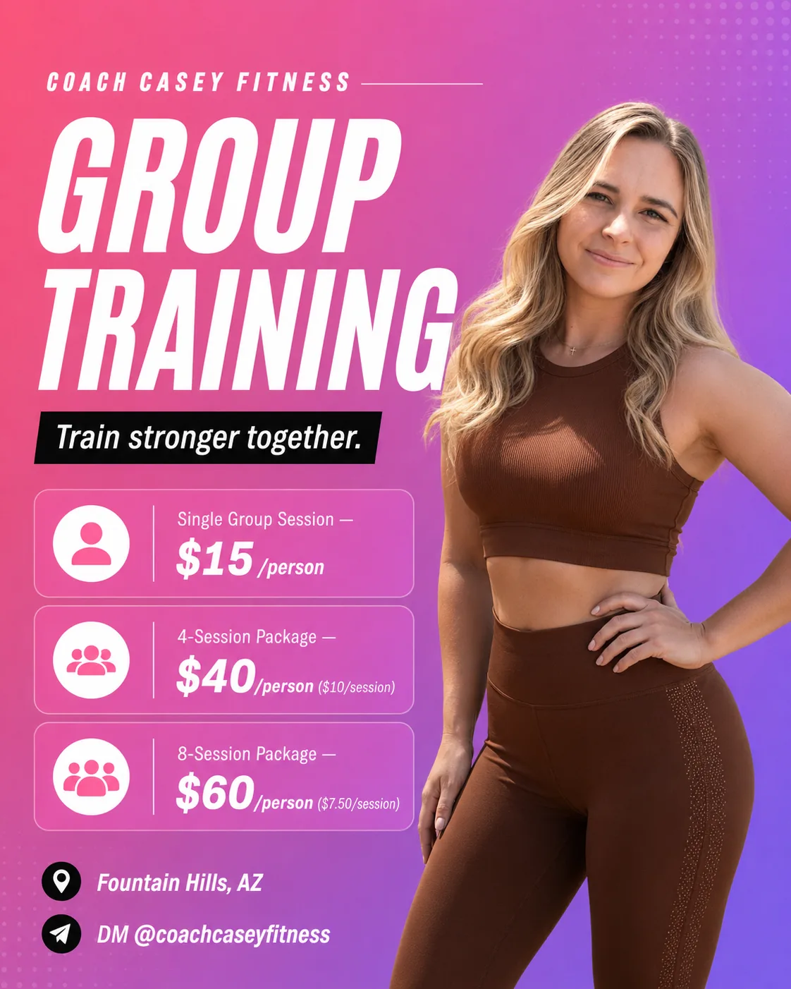 Coach Casey Fitness group training poster