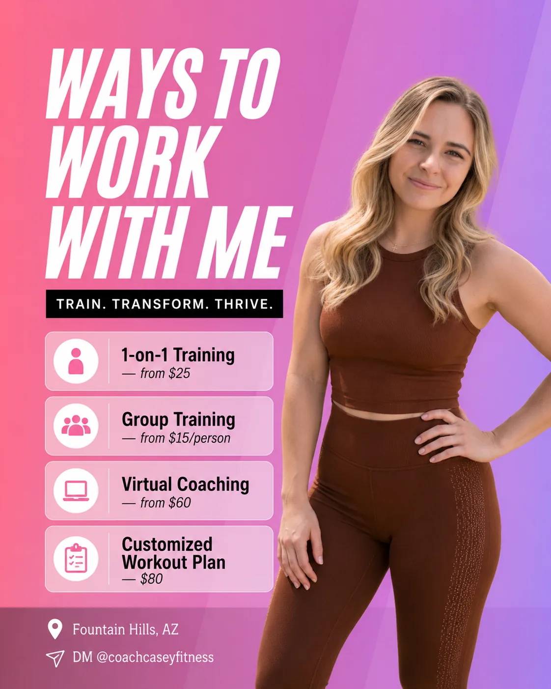 Ways to work with Coach Casey
